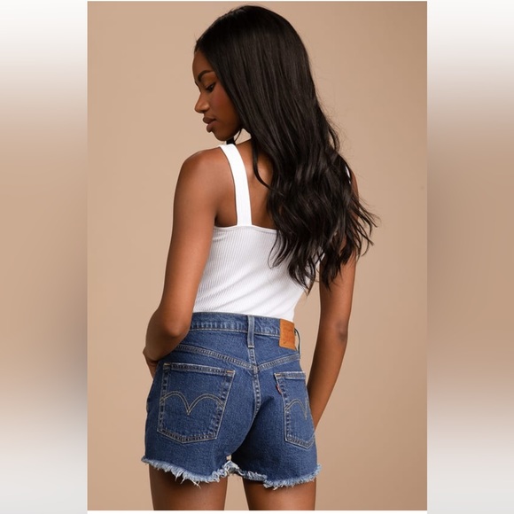 ☀️👖 Levi’s 501 Medium Wash High Rise Cutoff Denim Shorts - 25 👖☀️ - Picture 2 of 14